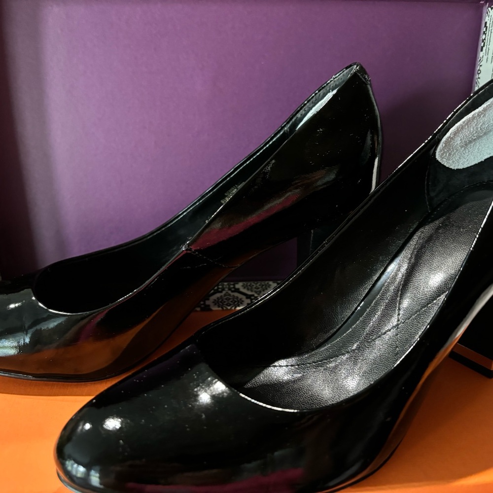 Isola Black Patent Dress Heels